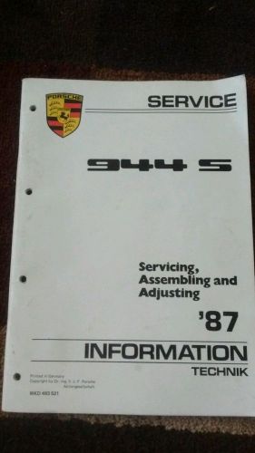 Porsche 944s 944 s service information technik 1987 87 factory oem manual book