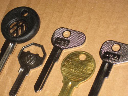 Vw keys 5 blank obsolete logo volkswagen alba jma type 1 2 3 4 ignition five pcs