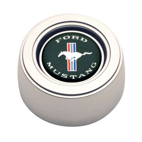 Gt performance products gt3 horn button ford mustang logo polished p/n 11-1525