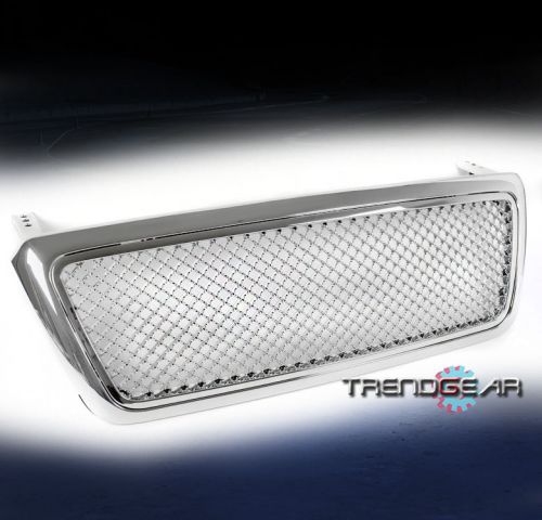 04-08 ford f-150 f150 honeycomb front upper hood mesh grille insert frame chrome