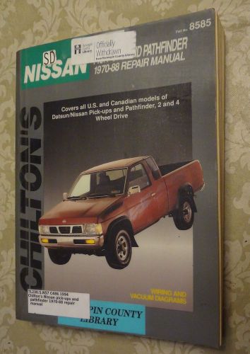 Chilton&#039;s nissan pick-up and pathfinder 1970 - 1988 repair manual 8585