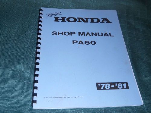 Vintage honda shop manulefor  pa 50 ,perfect cond.plastic guard . l@@@@k !!!!!!!