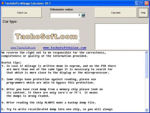 Tachosoft&#039;s mileage calculator v21.5