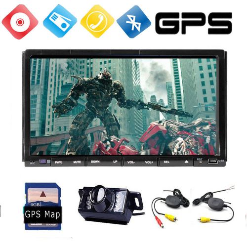 Wireless camera+gps navi two 2din car stereo dvd player bluetooth radio ipod mp3