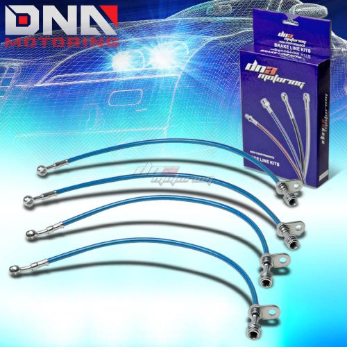 For 97-01 prelude bb6 h22 blue stainless steel braided hose brake line/cables