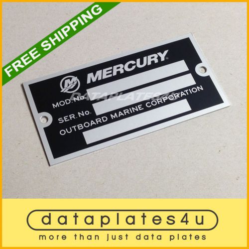 Mercury data plate boat marine outboard company  id motor model serial  tag