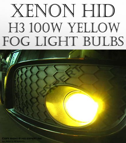 Icbeamer h3 100w 12v dot fog light universal direct fit xenon hid gold za1196