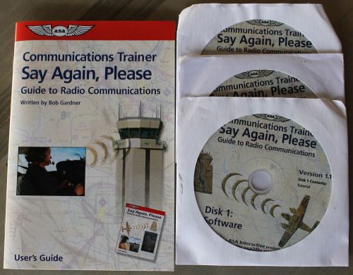 Communications vfr radio trainer &#034;say again please&#034; software + audio cd&#039;s by asa