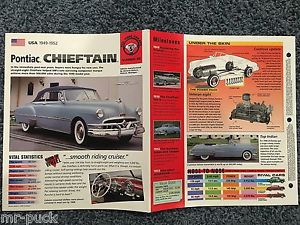 ★★ pontiac chieftain - collector brochure specs / info / poster 1949 - 1952 ★★