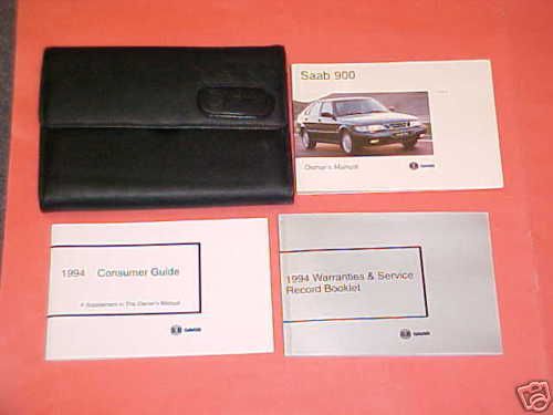 1994 original saab 900 owners manual service kit book guide 94 w/ case glovebox