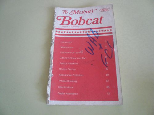 1976 mercury bobcat owner guide - glove box