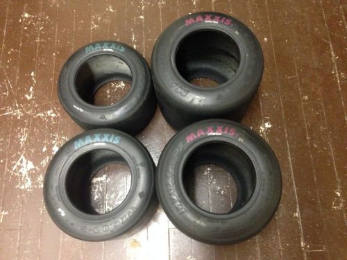 Full set of maxxis blue &amp; pink go kart racing tires #9