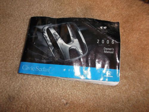 2006 honda civic sedan original genuine owner&#039;s manual book maintence guide