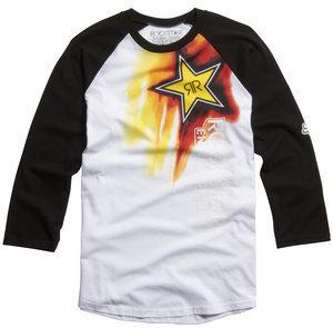 Fox racing rockstar faded mens 3/4 sleeve t-shirt white/black/yellow