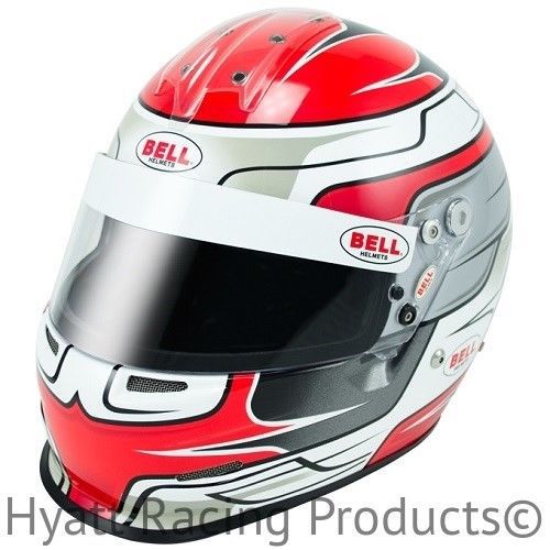 Bell gp.2 red wing auto racing helmet sa2010 &amp; fia8858 - 6 3/4 (54)