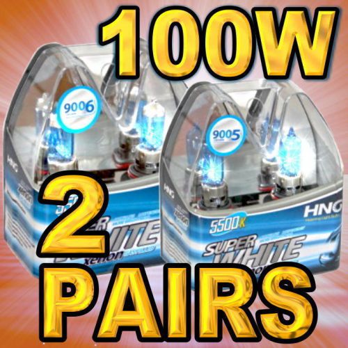 9006 + 9005 xenon headlight bulbs for low &amp; high beam 100w white