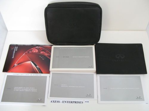 08 - 2008 infiniti g37 coupe owners manuals users books set + case + pouch d148