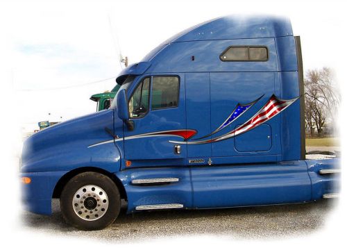 Semi truck vinyl decals american flag stripes auto graphic sticker 4ft and up #2