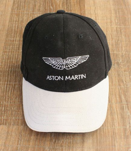 Aston martin genuine black w/gray 100% cotton woven baseball cap hat new