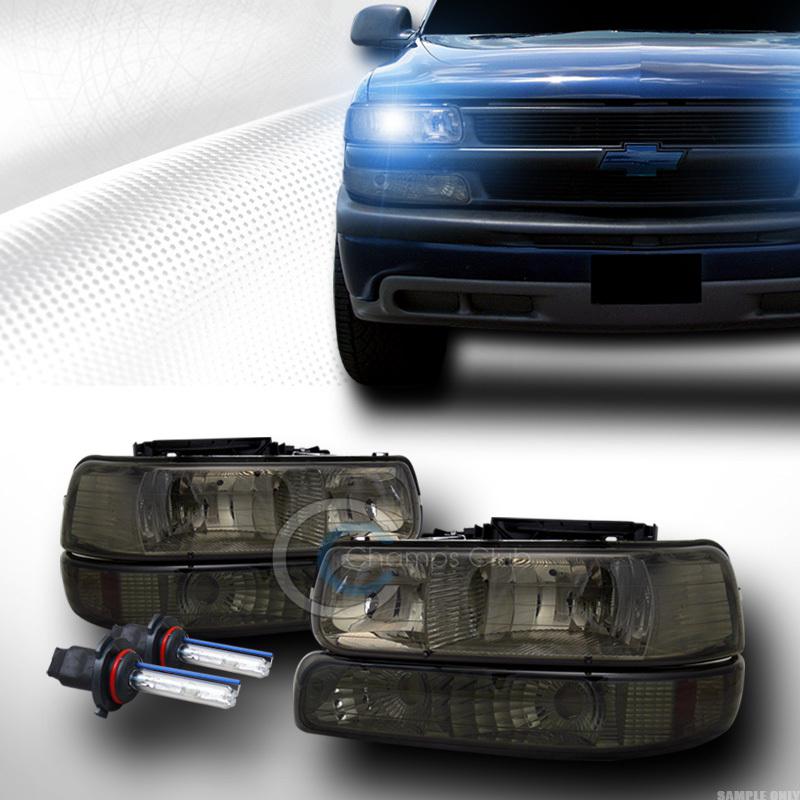 10000k hid xenon smoke head light signal bumper a 99-02 silverado/00-06 suburban