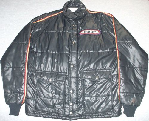 Vintage 1970&#039;s wynn&#039;s official racing adult large black jacket drag track race