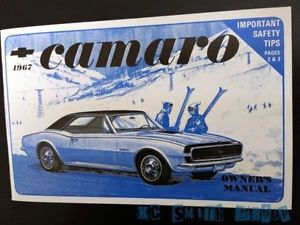 1967 camaro owners manual 