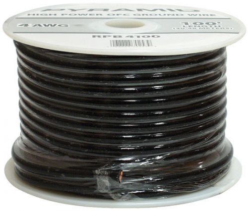 Pyramid audio rpb8100 new 8 gauge black ground wire 100 feet oxygen free copper