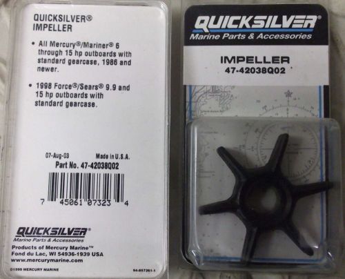 1 nos quicksilver impeller 47-42038q02 fits most 6 - 15hp mercury.mariner,force