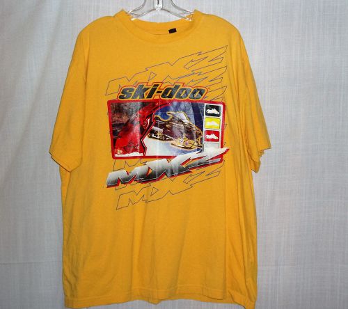 Ski doo t-shirt sno gear tee size xl mxz bombardier gold 100% cotton