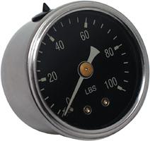 Chrome liquid filled oil pressure gauge 100 psi harley big twin sportster evo