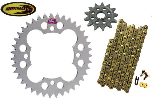 Gold chain and renthal sprocket 14 38 fits  trx 400ex 05 06 07 08 09 trx400ex