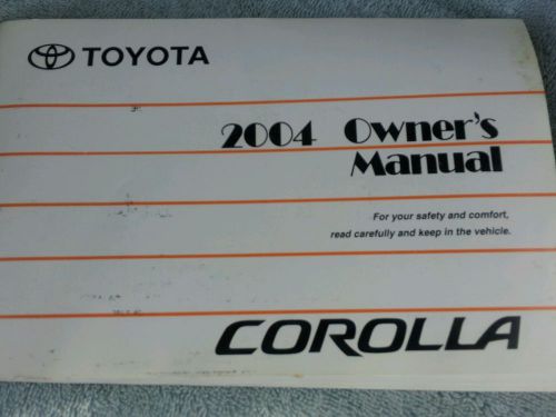 Toyota corolla owners manual 2004