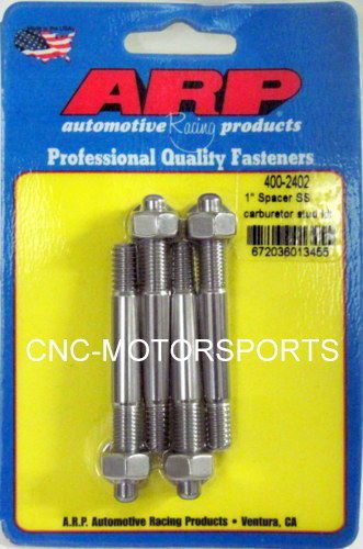 Arp carb stud kit 400-2402 1&#034; spacer 5/16 size 2.700 oal qty 4 stainless 300