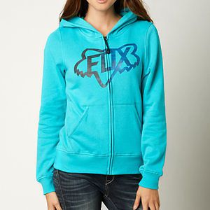 Fox racing changing womens zip up hoody blue atoll md