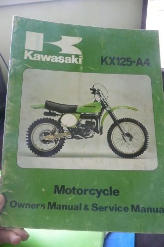 Kawasaki kx125 kx125-a4 owner&#039;s manual and shop service repair manual oem