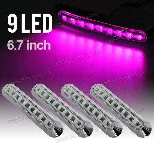 4) 17cm 9led side marker light trailer light multi-volt pink purple id light bar