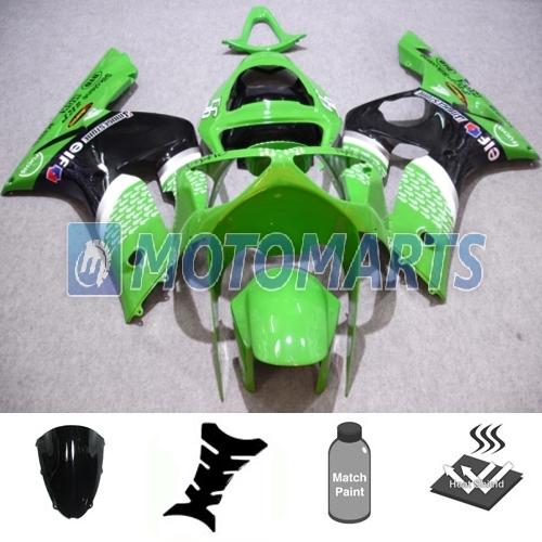 5 in 1 bundle for kawasaki ninja zx6r 03 04 body kit fairing & windscreen af