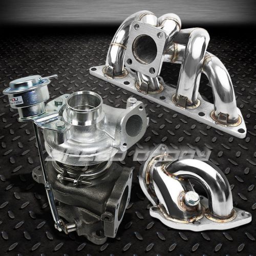 Td05 turbo charger+manifold+outlet downpipe elbow exhaust kit 90-99 eclipse 4g63