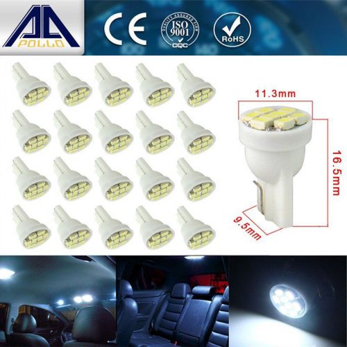 20x t10 white 8-smd led car light wedge bulb ultra super bright 194 2825 921 168