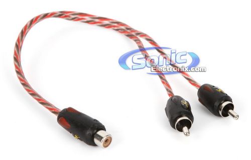 Stinger si42ym 2-channel 4000 series rca y-adapter cable (2 male to 1 female)