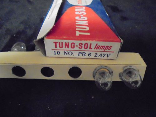 (10) ( wagner) tung-sol miniature lamp bulbs lamps #pr6  2.47v