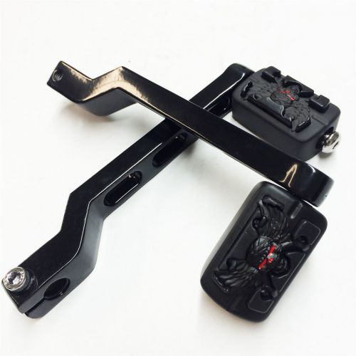 Gear shift wing skull foot lever pegs for electra glide flts heel toe black