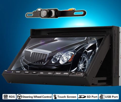 Double din 2 din 7&#034; lcd car stereo dvd cd player radio ir+free rear camera prom