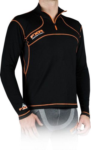 Fxr-snow expedition 1/4-zip 48% merino layerwear thermal top/shirt,black,xl