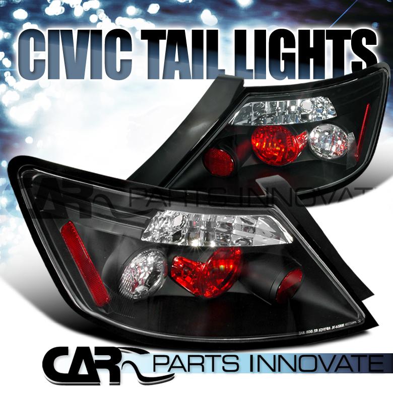 Honda 06-11 civic 2dr coupe tail lights brake rear lamp altezza black