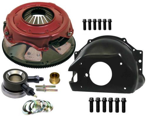 Sbc 86-up deluxe clutch kit,bellhousing,ram flywheel,p.plate,paddle disc,1 5/32