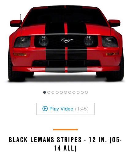 Mustang black lemans racing stripes 12 inch