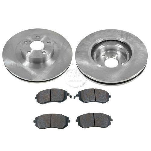 Front semi-metallic disc brake pad & rotor kit set for impreza outback legacy