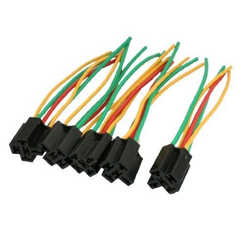 Amico 5 pcs 5 pin wires cable relay socket harness connector dc 12v for car auto
