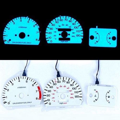 Indiglo glow gauge dash white face el cluster for honda crx 90-91 mt